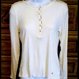 Cream Colored Long Sleeve Tommy Hilfiger Top